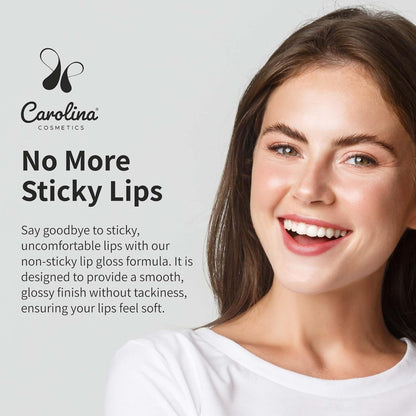 Non-Sticky Lip Gloss (Divine) - Plant-Based Hydrating & Nourishing with Sunflower Seed Oil, Cacao & Grape Seed Oil - 5g/0.18oz