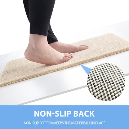 Non Slip Bathtub Mat - Anti Slip Shower Mat, Quick Drying, Foot Scrubber, Anti Slip for Tub, Floor, Bathroom, Home, Kitchen, Hotel (Beige 32'x17')