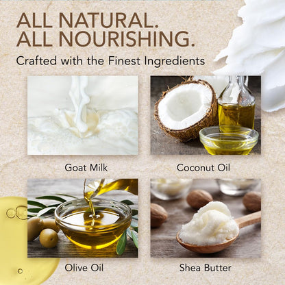 O Naturals 3-Pcs Goat Milk Soap with Soap Saver Bag - Unscented, Triple-Milled, Nourishing, for Sensitive Skin