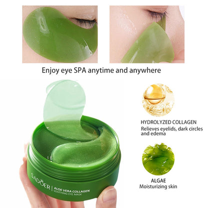 60 PCS Aloe Vera Eye Masks, Gel Collagen Under Eye Patches for Puffy Eyes and Dark Circles Treatments, Reduce Wrinkles and Fine Lines Undereye Patches