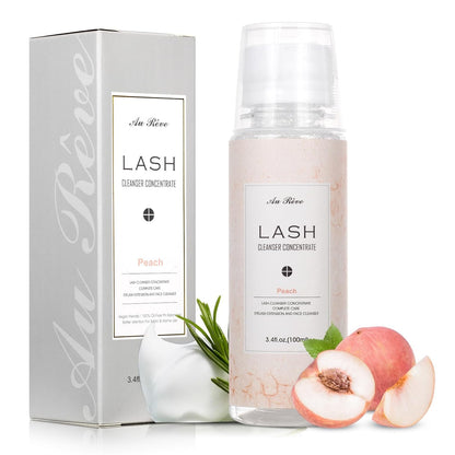Lash Shampoo Concentrate 100ml Lash Extension Cleanser Oil-Free Eyelash Extension Shampoo with Salon Home Care -Makes 20 Bottles 60ml Lash Shampoo,Peach