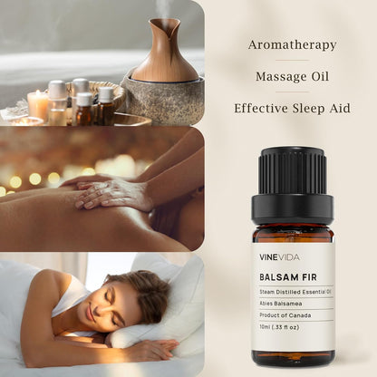 VINEVIDA Balsam Fir Essential Oil 10 mL - Undiluted Balsam Fir Oil 10 mL - Balsam Fir Candle Oil Scent - DIY Candle Scents for Candlemaking - 10 mL Essential Oil for Soap Making Safe for Skin