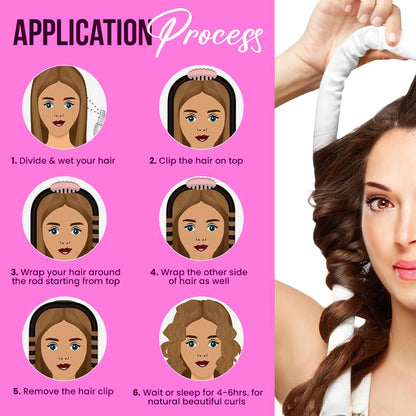 Heatless Hair Curler, Satin Hair Rollers for Heat less Curls Overnight, Premium Satin for No Heat Curls, Overnight Heatless Curling Rod to Sleep In, Silky Curlers with Clip and Scrunchies