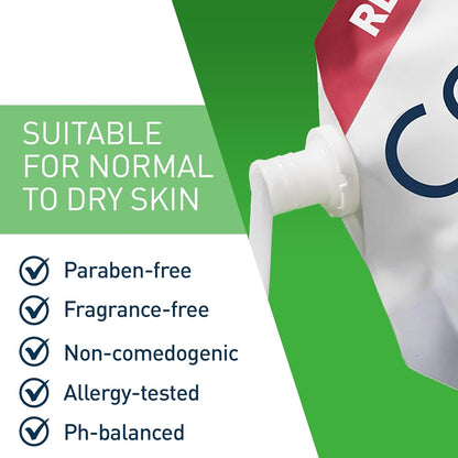 CeraVe Hydrating Cream To Foam Cleanser, Makeup Remover Face Wash For Dry Skin, Foaming Facial Cleanser With Hyaluronic Acid, Normal To Dry Skin, Fragrance Free & Non Comedogenic, 16 Ounce Refill