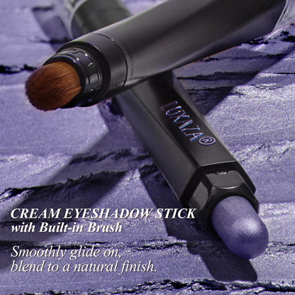 Purple Eyeshadow Stick 6PCS Set, Metallic Shimmer Matte Cream Eye Shadow Palette Brightener Pencil Crayon, Halloween Makeup - BLUEBERRY