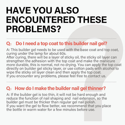 AILLSA Builder Gel for Nails Milky White 7 In 1 Hard Gel Polish for Nail Thickening Nude Strengthener Nail Polish Light Color Extension U V Gels for Nail Art Base Coat Needed 0.51 Oz GB08