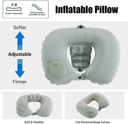 MABOZOO U-Shaped Hot Bathtub Pillow,Inflatable Spa Pillows for Hot Tub with Adjustable Button for Shower, Neck Support Headrest & Leg Pillow for Relaxation Spa Soak in Bathtub