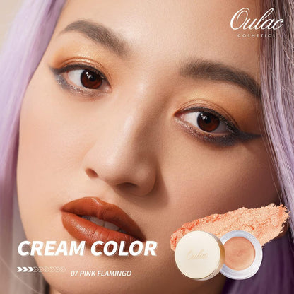 Oulac Cream Eyeshadow also for Highlighter Large Capacity Highly Pigmented Eye Shadow Waterproof &Long Lasting with Moisturizing Formula 07
