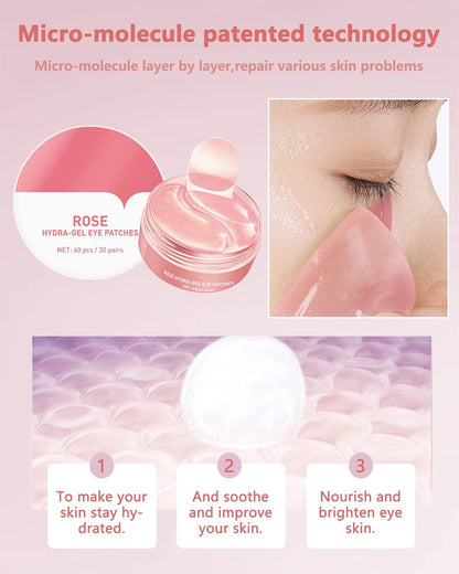 Under Eye Patches (60Pcs) - Update Eye Mask Rose Extract, Eye Treatment Mask, Under Eye Bag Treatment, Eye Mask for Puffy Eyes, Anti-Aging, Anti-Wrinkle and Fine Lines,Under eye Dark Circles for Women