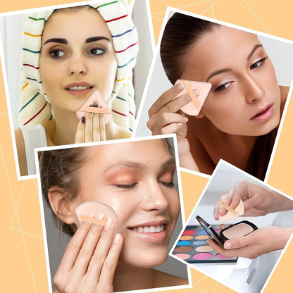 6 Pieces Triangle Powder Puff Soft Makeup Sponge Make Puff for Face Powder Cosmetic Foundation Sponge Makeup Tool Stocking Stuffers for Women (Flesh)