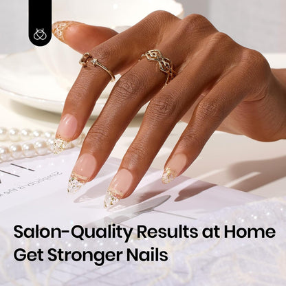 Beetles Builder Gel & Gel Base and Top Coat, 3Pcs 7.5ml Building Gel for Nails Set Shine Finish and Long Lasting, Soak Off LED Transparent Nail Strengthener Hard for Beginners DIY