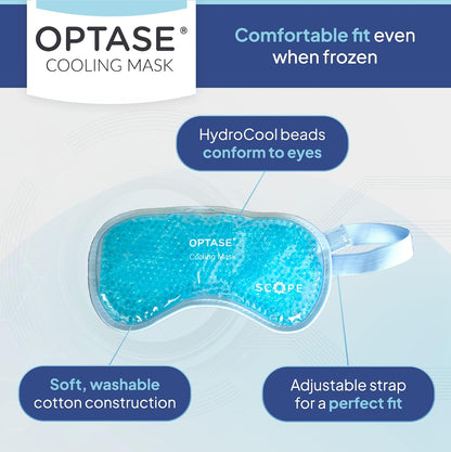 OPTASE Cooling Eye Mask - Gel Eye Mask for Seasonal Inflammation Relief - Premium Cold Eye Mask with HydroCool Technology - Cold Eye Compress for Puffy Eyes - Symptom Relief Eye Gel Mask for Dry Eye