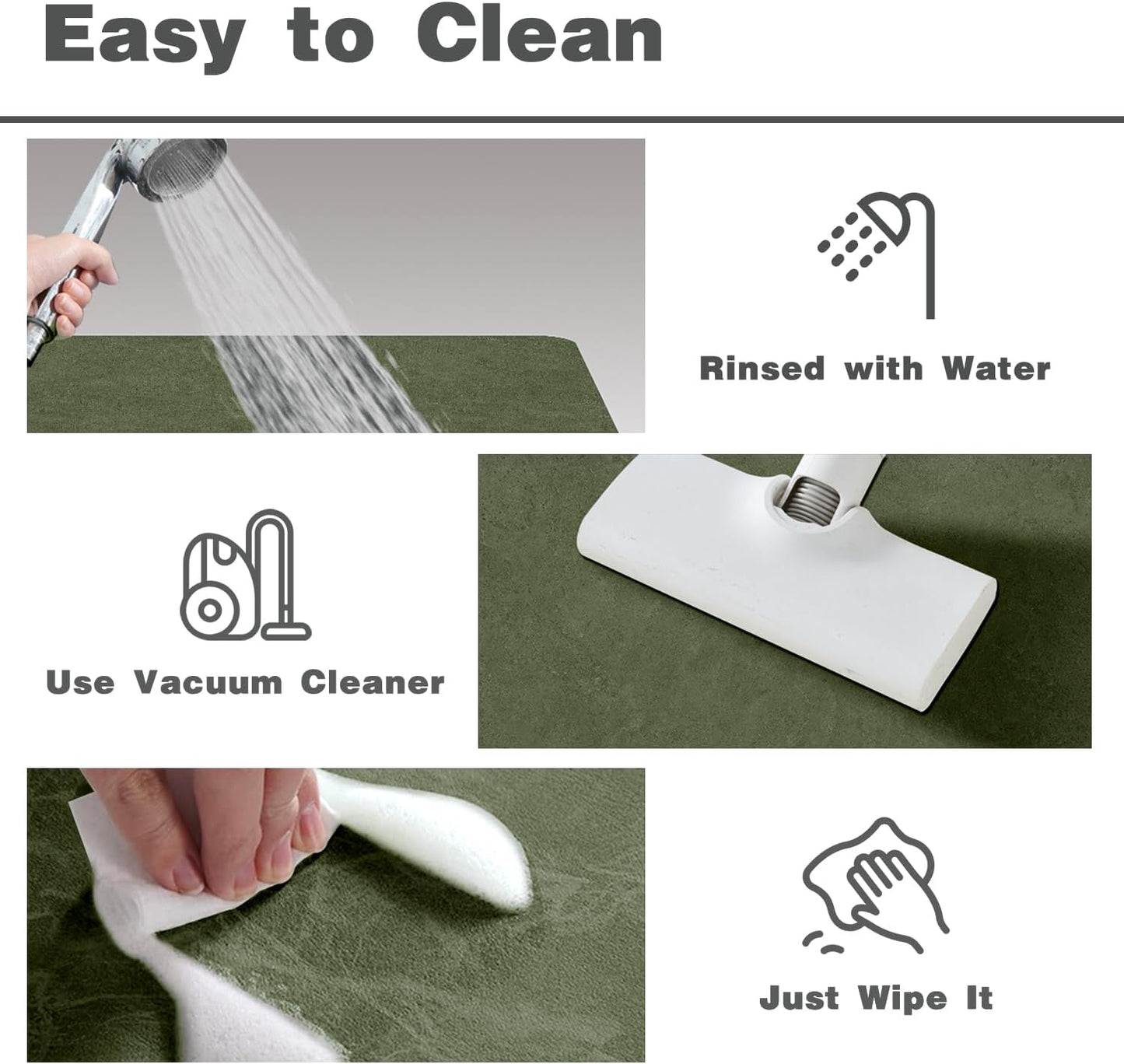 Bathroom Mat Quick Dry, Bathroom Rugs Non Slip Washable Thin Absorbent Bath Mat Fits Under Door Bathroom Floor Mat Perfect for Bath, Shower, or Sink 24"x36" Sage Green