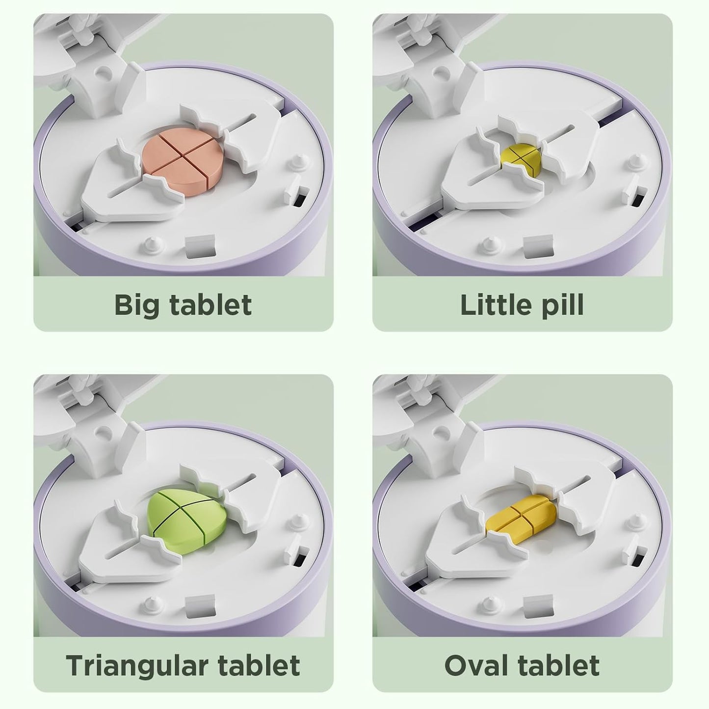 Pill Cutter - Pill Splitter with Stainless Steel Blade for Cutting Small Pills or Large Pills in one Fourth, Pill Cutter 1/4, Suitable for Cuting Vitamins, Tablets (1-4 Blue)