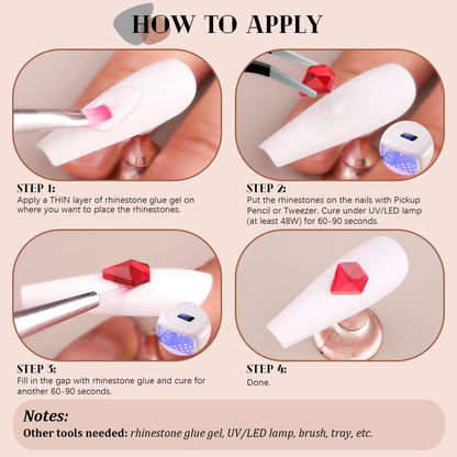 2680Pcs Red Glass Nail Rhinestones 120Pcs Multi Shapes Flatback Nail Gems + 2560Pcs 1.5-4mm Round Crystal, Manicure Nail Charms Diamond Gemstones for Acrylic Nails Decoration