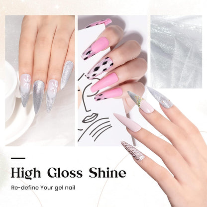 10ml Silver Universal Bright Glitter Cat Eye Gel Magnetic Nail Polish Gel Art Manicure DIY at Home Soak Off UV Gel with Magnet