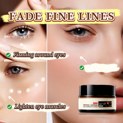 Retinol Caffeine Eye Cream for Dark Circles and Puffiness - Under Eye Serum Treatment to Reduce Wrinkles, Fine Lines, and Eye Bags, Hydrate Eye Area 2 Pack