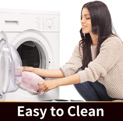 Yimobra Memory Foam Toilet Bath Mat U-Shaped, Soft and Comfortable, Super Water Absorption, Non-Slip, Thick, Machine Wash and Easier to Dry for Bathroom Commode Contour Rug, 24 X 24 Inches, Pink