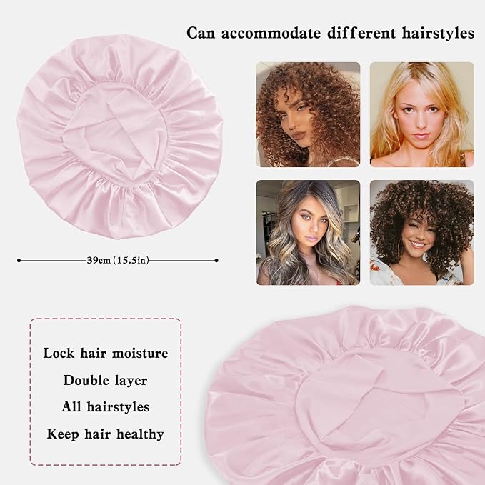 3pcs satin bonnet silky bonnet