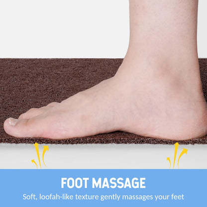 Non-Slip Bathtub Mat, 2 Pack Anti Slip Shower Mat, Fast Drying Bathtub Mats, Foot Scrubber Mat, Anti Slip Mat for Tub, Floor, Bathroom, Kitchen, Home, Hotel (Brown 24"×16"+24"×16")