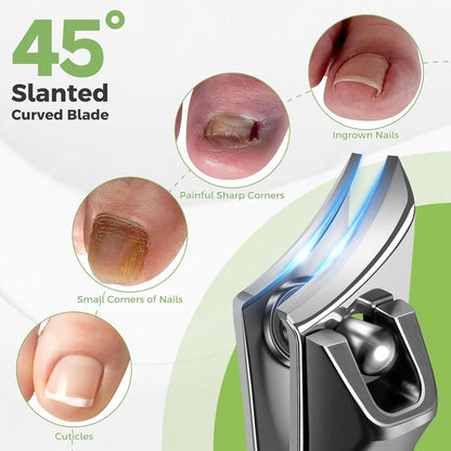 2025 Toenail Clippers for Seniors Thick Toenails, Angled Head Large Toe Nail Clippers for Thick Nails for Men, Heavy Duty Ingrown Toenail Clippers with Wide Jaw, Slanted Nail clippers with Long Handle