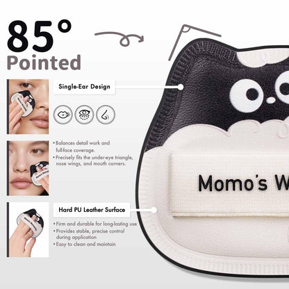 Lamb Toto Airy Marshmallow Puff,Makeup Sponge,Rubycell Material,Pointed Tip for Concealer + Flat Side for Foundation, Longwear Makeup, Travel Friendly & Reusable,2pcs Puffs & Storage Case