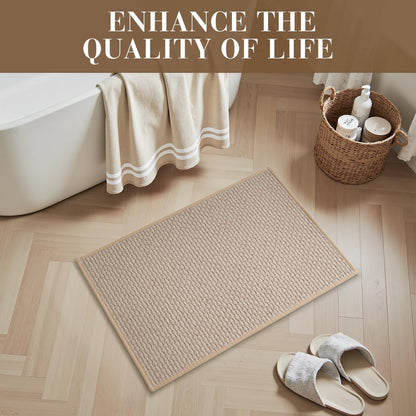 RESARE Non Slip Bathroom Runner - Machine Washable Bath Rugs, Super Absorbent Bath Mat Quick Dry Bath Runner, Bath Mat Ultra Soft Rugs for Bathroom Floor, 24"x47" Beige
