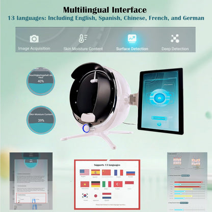 Skin Analysis Machine Professional Facial – AI Imaging 13.3-Inch, Facial Diagnostic Tool for Salons & Spa, Personalized Skin Insights
