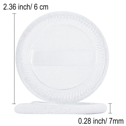 12 Pieces Powder Puffs Cotton Makeup Pads Soft Face Compact Puffs for Loose Setting Pressed Powder, 2.36 Inch (White)