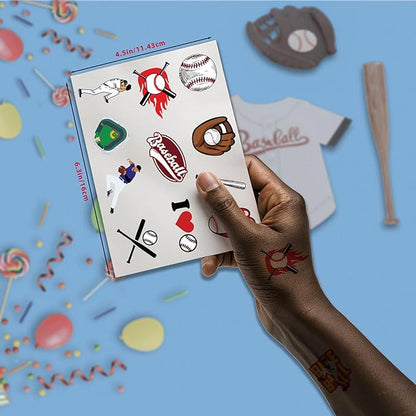 100 pcs baseball temporary tattoos,