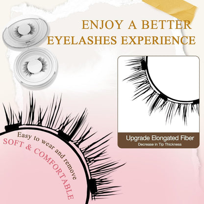 Ealra Craft Magnetic Eyelashes with Applicator,Lumentes Magnetic Eyelashes,3D Soft Flex,Reusable No Glue Needed Soft Lashes for Wmen with All-Day Wear(Natural#04+Fuller#05)