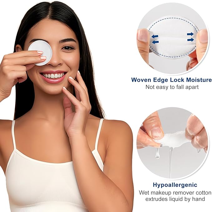 Cotton rounds for facial cleansing