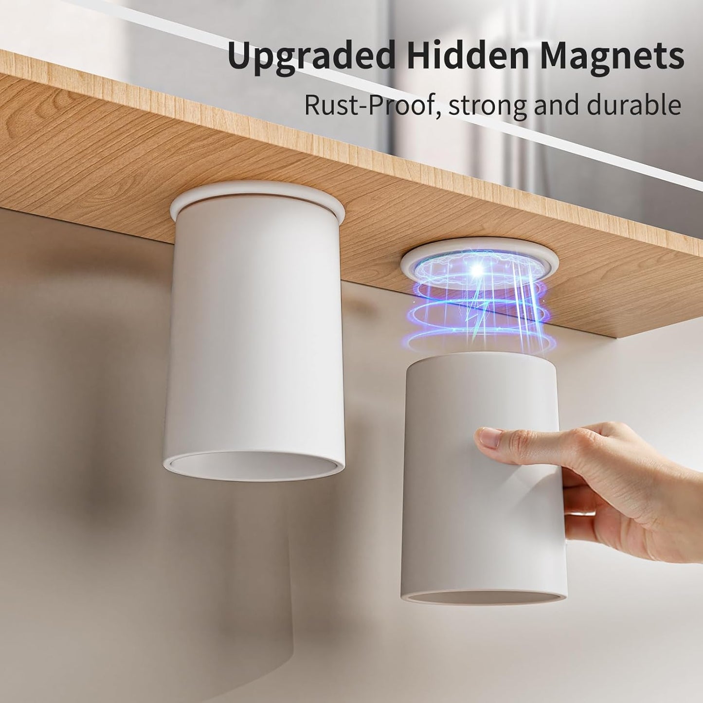 Toothbrush Holders for Bathroom【Innovation Magnetic Inverted Design】 Toothbrush Holders Wall Mounted with Bathroom Tumbler Toothbrush Cup for Bathroom Cabinet Storage