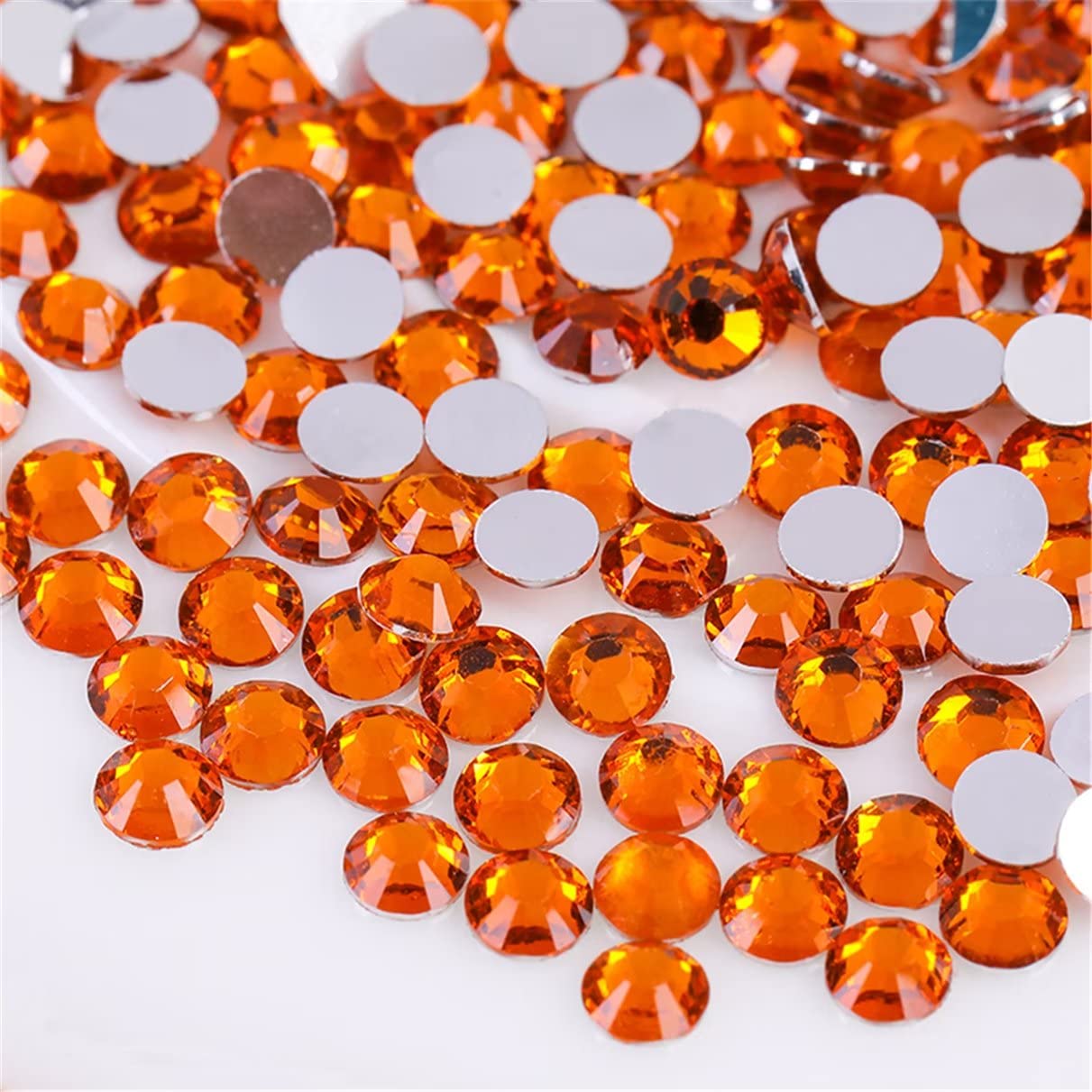 1000 Pieces SS20 5mm Flatback Rhinestones Clear Glass Round Gems Crystals for Nail Art DIY Crafts Clothes Shoes Bags （Orange）
