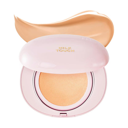 milktouch Cushion Foundation, 24H Flawless Skin, Radiant Shine, No Oxidation, Long-Lasting, Non-Creasing, 60% Hydrating Skincare Infused Korean Foundation, Valentines Gifts (24N Sand Beige)