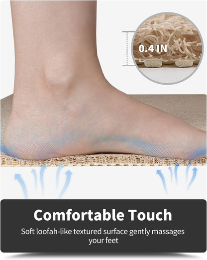 Non-Slip Bathtub Mat, 17x47 Inch, Shower Mats for Bath Tub, PVC Loofah Bathroom Mats for Wet Areas, Quick Drying