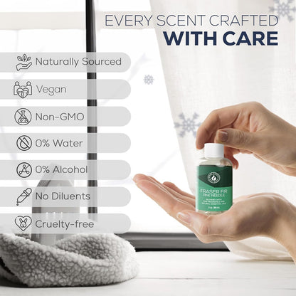 Aroma Country Winter Scent Gift Set – Essential Oils for Diffusers, Reed Diffusers & Oil Warmers | Apple Cinnamon, Fraser Fir, & Gingerbread Scents | Perfect for Home Fragrance