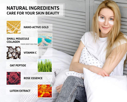 Jakuva Under Eye Patches 30PCS Pairs Collagen Eye Masks Eye Patches for Dark Circles and Puffy Eyes, Reduce Wrinkles, Gel Eye Mask Skincare for Moisturizing, Eye Bags Treatment, White