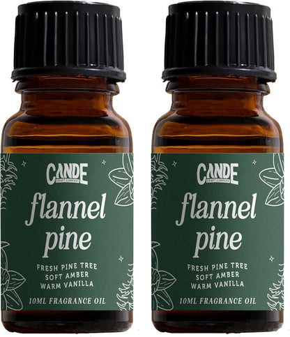 CANDECraftCo Premium Fragrance Oil – Diffuser Oils Fragrances Scented for Home, Candle Soap Making Supplies, Aromatherapy Blends for House (0.34 Fl Oz) (2-Pack, Flannel Pine)