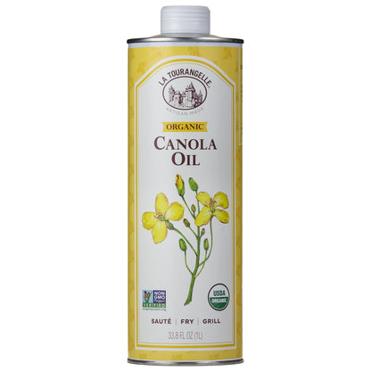 La Tourangelle, Organic Canola Oil, Expeller-Pressed Non-GMO Canola Seeds, Pesticide and Chemical Free, High Heat Neutral Cooking Oil, 33.8 fl oz