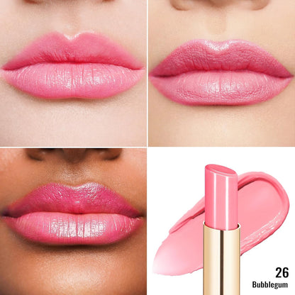 Oulac Shine Pink Lipstick for Women, 2 in 1 Glossy Light Pink Tinted Lip Balm, Hydrating Lipstick for Dry Lips, Moisture Shine Juicy Finish Vegan 2.2g/0.07oz (26)