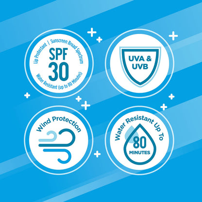 Carmex Weather Guard Moisturizing Lip Balm Stick, SPF 30 Sunscreen Broad Spectrum, 6 Count (6 Packs of 1)