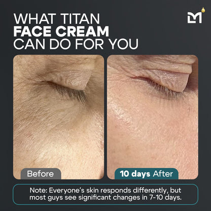 Titan Peptide Anti-Aging Mens Face Cream – Mens Face Moisturizer – For Men, Face Lotion – Men, Skin Care – Tighten, Firm, Revitalize – Peptides, Vitamin C & E, Squalane – All Skin – Unscented