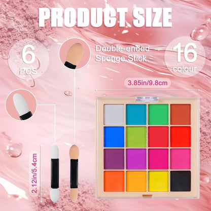 16 Colors Nail Pigment Powder Palette, Ombre Nails Set Colored Nail Powder Pigmentos para Uñas, French Aura Nail Art Palette Long-lasting Manicure DIY Accessories