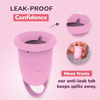 UVA 2 Reusable Menstrual Cup Kit - Size 0 for Light Flow - 10-Year Durable & Leak-Proof Silicone - Small Menstrual Cup, Sterilizer & Traveling Bag Period Cup Set