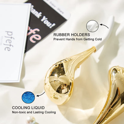 Cryo Sticks for Face, Ice Globes Cryo Globes for Facials, Esthetician Supplies Gifts, Unbreakable Stainless Steel Ice Roller Cooling Spa Balls with Storage Case