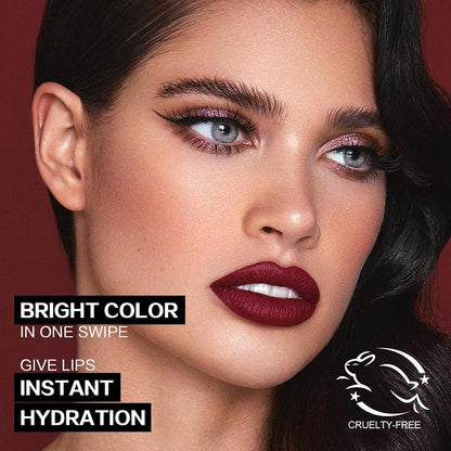 FOCALLURE Glisten Opal Shine Lipstick, High Impact Lip Color, Moisturizing Tinted Lip Balm, Lightweight & Hydrating Formula for Lip Care, KILLER QUEEN