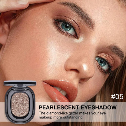 Eye shadow low saturation delicate long-lasting eye shadow palette, Monochrome Glittler Eyeshadow, pressed glitter eyeshadow, Glittle Pressed Powder Single Vegan Eyeshadow, (03 Glittle Gold)