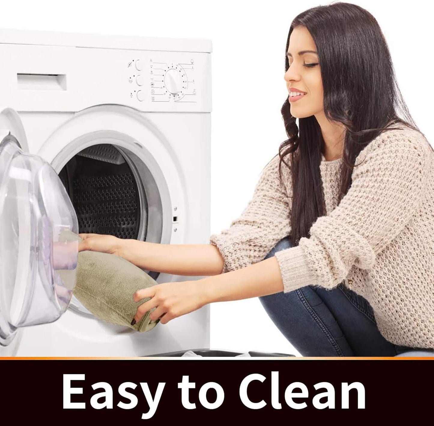 Yimobra Memory Foam Toilet Bath Mat U-Shaped, Soft and Comfortable, Super Water Absorption, Non-Slip, Thick, Machine Wash and Easier to Dry for Bathroom Commode Contour Rug, 24 X 20, Pale Khaki