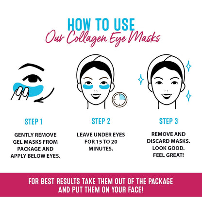 ToGoSpa Green Tea EYES, Dark Circle Warrior | Premium Clean Anti-Aging Gel Pads with Collagen, Hyaluronic Acid, Aloe Vera, Vitamins C & E, Taurine, and Green Tea Extract - 3 Pack